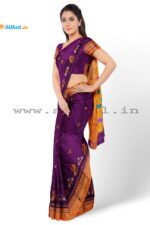 Ilkal Silk by Cotton Kasuti Work Saree