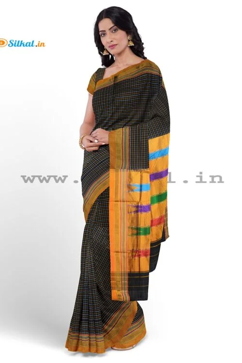 NARAYANPETH PLAIN ILKAL COTTON SAREE - Laxminarayan Textiles