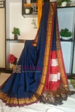 Ilkal Handloom Silk by Cotton Small Checks Chikki Paras Saree