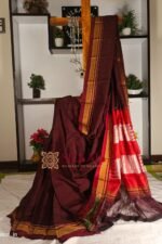 Ilkal Handloom Silk by Cotton Small Checks Chikki Paras Saree