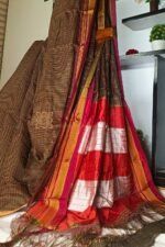 Ilkal Handloom Silk by Cotton Small Checks Chikki Paras Saree