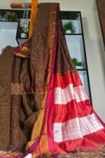 Ilkal Handloom Silk by Cotton Small Checks Chikki Paras Saree