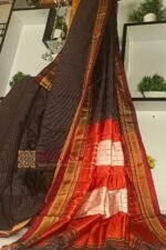 Ilkal Handloom Silk by Cotton Small Checks Chikki Paras Saree