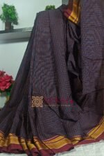 Ilkal Handloom Silk by Cotton Small Checks Chikki Paras Saree