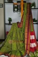 Ilkal Handloom Silk by Cotton Small Checks Chikki Paras Saree