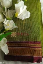 Ilkal Handloom Silk by Cotton Small Checks Chikki Paras Saree