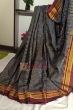 Ilkal Handloom Silk by Cotton Small Checks Chikki Paras Saree