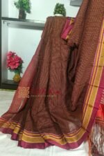 Ilkal Handloom Silk by Cotton Small Checks Chikki Paras Saree