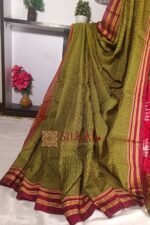 Ilkal Handloom Silk by Cotton Small Checks Chikki Paras Saree