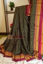 Ilkal Handloom Silk by Cotton Small Checks Chikki Paras Saree