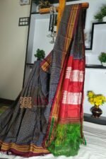 Ilkal Handloom Silk by Cotton Small Checks Chikki Paras Saree