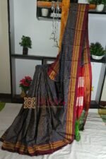 Ilkal Handloom Silk by Cotton Small Checks Chikki Paras Saree