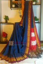 Ilkal Handloom Silk by Cotton Small Checks Chikki Paras Saree
