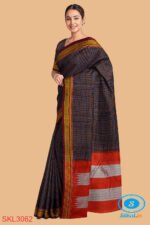 ILKAL HANDLOOM SILK BY COTTON SMALL CHECKS CHIKKI PARAS SAREES