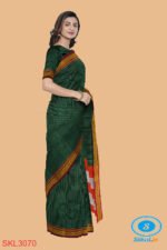 ILKAL HANDLOOM SILK BY COTTON SMALL CHECKS CHIKKI PARAS SAREES