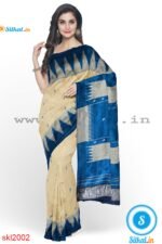 PRE-ORDER: ILKAL HANDLOOM LUXURY DADI TIRKI TEMPLE BORDER BUTTA SILK SAREE