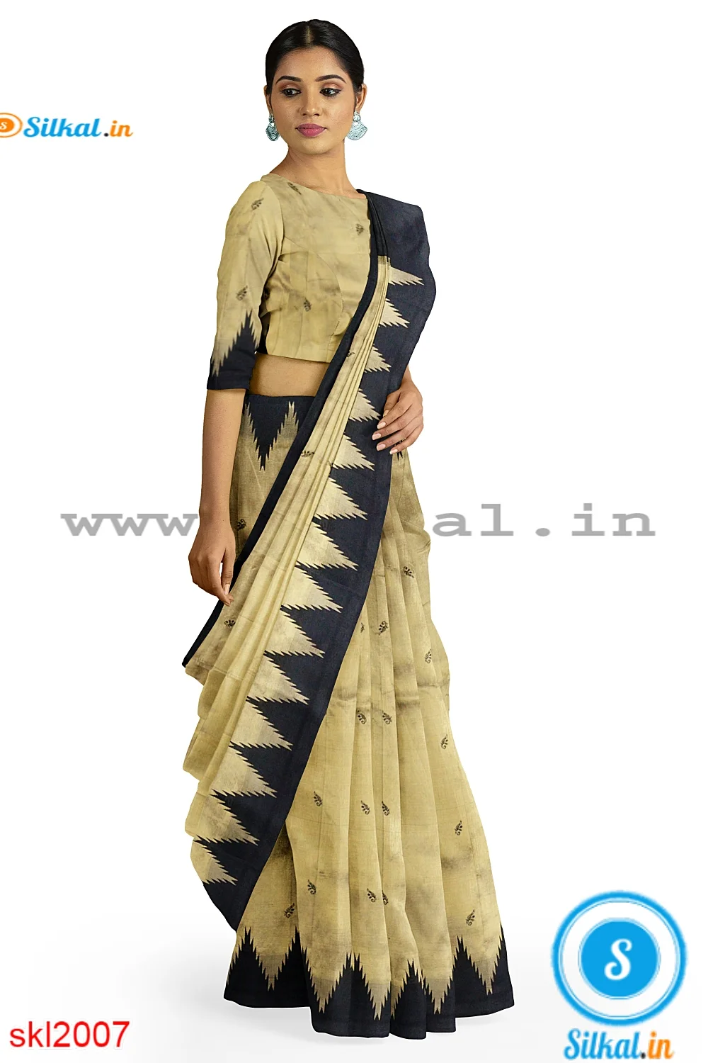 Ilkal Cotton Silk Khun Fabric Designer Back Readymade Saree Blouse Grey  Yellow | lupon.gov.ph