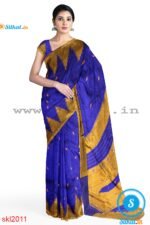 PRE-ORDER: ILKAL HANDLOOM LUXURY DADI TIRKI TEMPLE BORDER BUTTA SILK SAREE