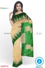 PRE-ORDER: ILKAL HANDLOOM LUXURY DADI TIRKI TEMPLE BORDER BUTTA SILK SAREE