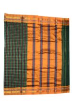 Ilkal Silk by Cotton Big Checks Patti Pallu Sarees