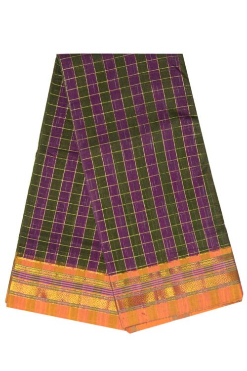 Ilkal Silk by Cotton Big Checks Patti Pallu Sarees