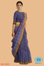 ILKAL HANDLOOM SILK BY COTTON SMALL CHECKS CHIKKI PARAS SAREES