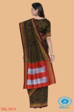 ILKAL HANDLOOM SILK BY COTTON SMALL CHECKS CHIKKI PARAS SAREES