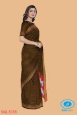 ILKAL HANDLOOM SILK BY COTTON SMALL CHECKS CHIKKI PARAS SAREES