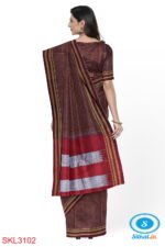 ILKAL HANDLOOM SILK BY COTTON SMALL CHACKS BHOOMI BORDER SAREES