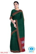 ILKAL HANDLOOM SILK BY COTTON SMALL CHACKS BHOOMI BORDER SAREES