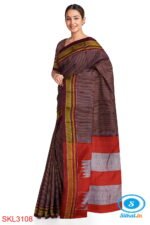 ILKAL HANDLOOM SILK BY COTTON SMALL CHACKS BIG BHOOMI BORDER SAREES