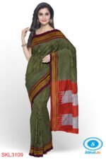 ILKAL HANDLOOM SILK BY COTTON SMALL CHACKS BIG BHOOMI BORDER SAREES