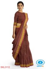 ILKAL HANDLOOM SILK BY COTTON SMALL CHACKS CHIKKI PARAS SAREES