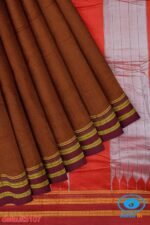 ILKAL HANDLOOM SILK BY COTTON SMALL CHACKS BIG BHOOMI BORDER SAREES