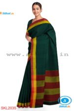 RAMDURGA PATTEDA ANCHU HANDLOOM COTTON PLAIN SAREES