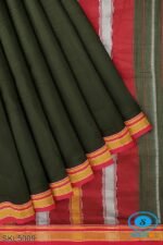 ILKAL PLAIN COTTON SAREE WITH CHIKKI PARAS BORDER