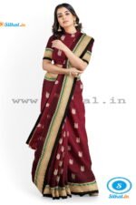 ILKAL MAYURI SAREE WITH CHIKKI BORDER