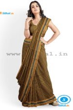 ILKAL COTTON SMALL CHECKS SAREE WITH GOMI BORDER