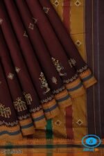 ILKAL SILK BY COTTON KASUTI WORK PATTI PALLU SAREE