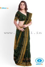 ILKAL SILK BY COTTON KASUTI WORK PATTI PALLU SAREE