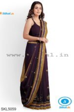 ILKAL SILK BY COTTON KASUTI WORK PATTI PALLU SAREE