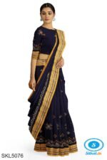 ILKAL SILK BY COTTON TWO TONE KASUTI WORK SAREE