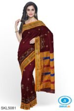 ILKAL SILK BY COTTON TWO TONE KASUTI WORK SAREE