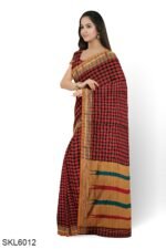 ILKAL COTTON SMALL CHECKS SAREE WITH THODA PARAS BORDER