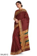 ILKAL COTTON SMALL CHECKS SAREE WITH THODA PARAS BORDER