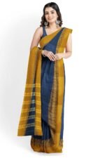 NARAYAN PETH PLAIN MASRISE COTTON SAREE WITH PATTI PALLU