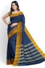 NARAYAN PETH PLAIN MASRISE COTTON SAREE WITH PATTI PALLU