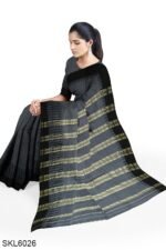 NARAYAN PETH PLAIN MASRISE COTTON SAREE WITH PATTI PALLU