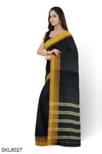 NARAYAN PETH PLAIN MASRISE COTTON SAREE WITH PATTI PALLU