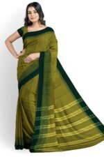 NARAYAN PETH PLAIN MASRISE COTTON SAREE WITH PATTI PALLU